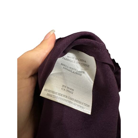 Theory Laycee‎ Arched-Hem Silk Top purple size Small - Picture 4 of 5